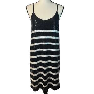 Alya Women’s Sequins Striped Dress Size M